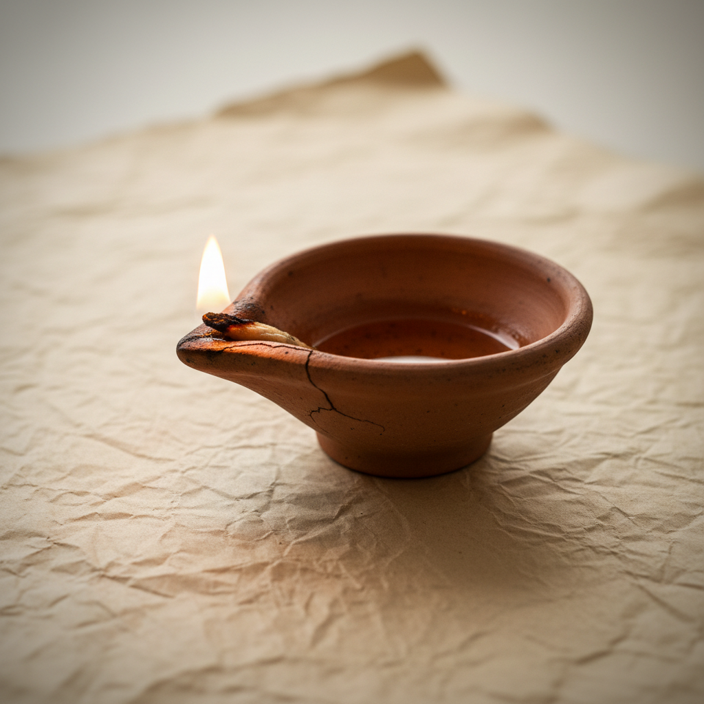 fe en incertidumbre — clay oil lamp