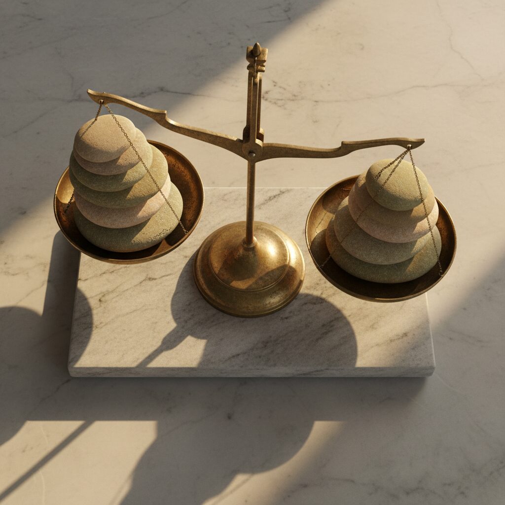 Salmo 55:22 — brass balance scale